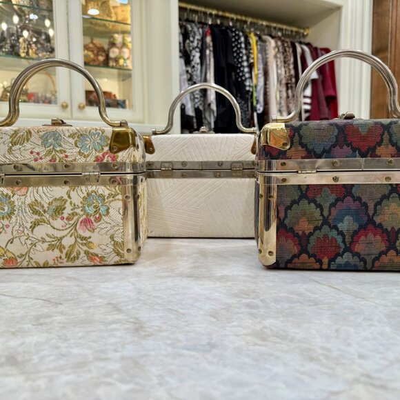 Vintage DELILL Tapestry Train-Case/Box Purse Made in Italy, 1950s/1960s - Picture 12 of 12